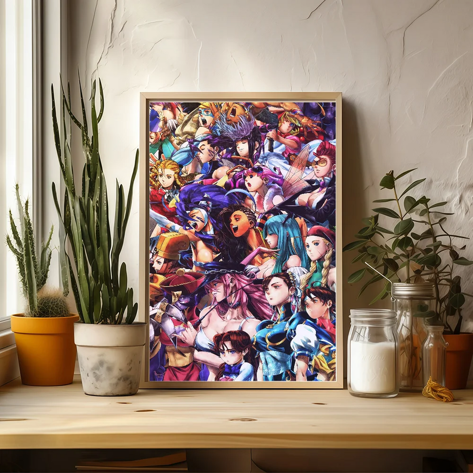 Darkstalkers Morrigan Aensland DIY Sticky Poster Waterproof Paper Sticker Coffee House Bar Home Decor