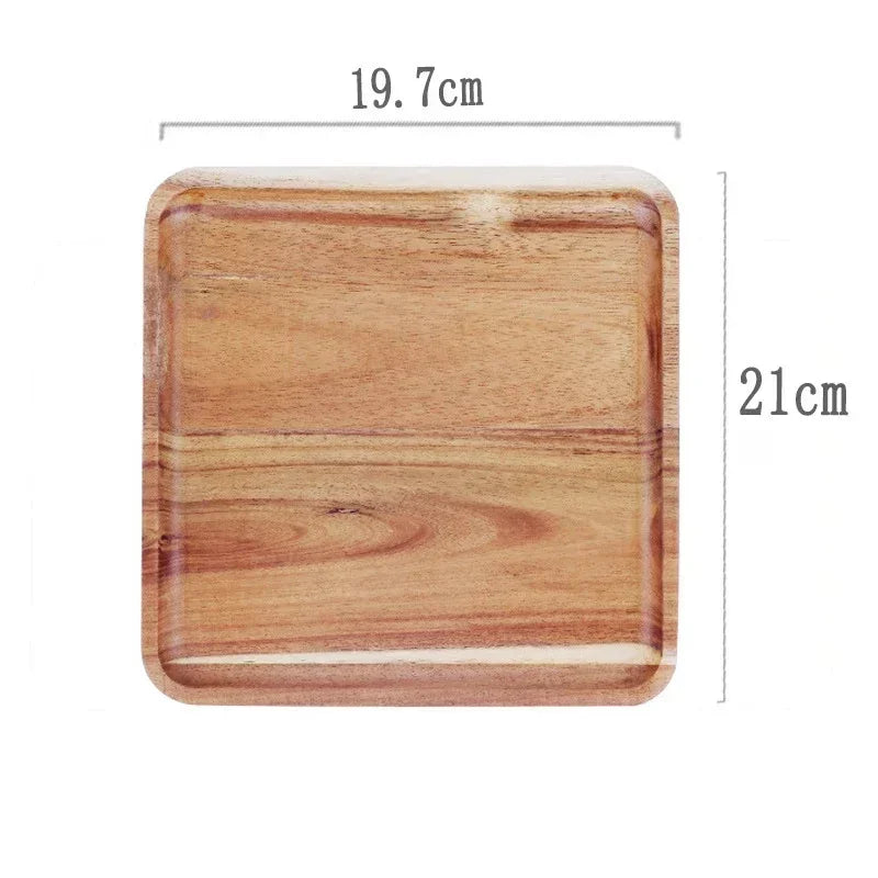 Acacia Wood Coffee Tray Rectangular Food Cup Trays Decorative Wood Plate Dessert Candy Acacia Wood Gongfu Tea Tray