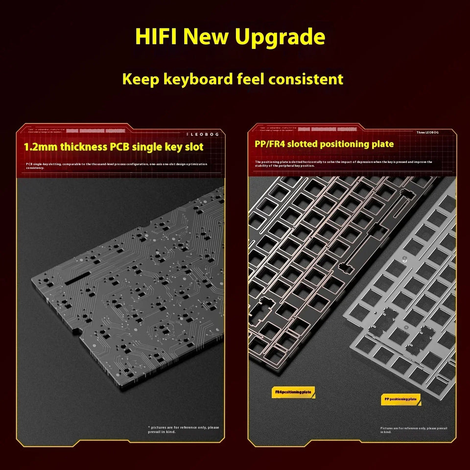 LEOBOG Hi75C Mechanical Keyboard 3Mode/Wired kit Hot Swap With Knob RGB Aluminium Alloy Gasket Hi75C Keyboard Kit PC Custom Gift