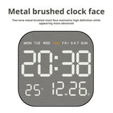 Metal Brushed Wall Clock Multifunctional Electronic Clock LED Electronic Alarm Clock Minimalist Alarm Clock LED Electronic Clock