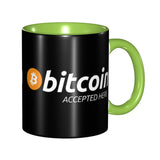 Bitcoin Accepted Here Coffee Mug DIY Customized Ceramic Tea Milk Mug