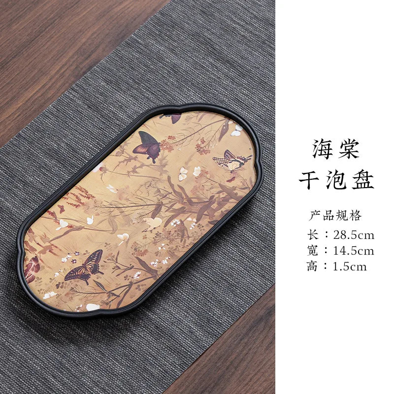 Tea Tray Dry Small Absorbent Tea Table Household 2024 New Pot Bearing Guochao Tea Ceremony Serving Tray