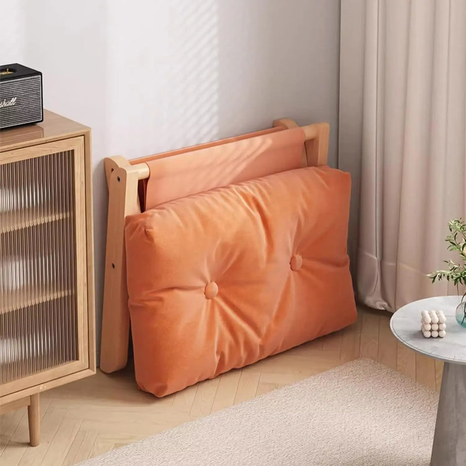 Household Small Stool Foldable Sofa Stool for Living Room Foot Stool Beech Wooden Leisure Low Stool Portable Desk Footrest
