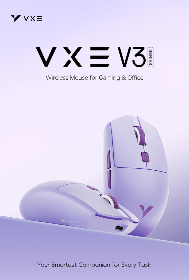 VXE Dragonfly V3 Series Wireless Gaming Mouse Rechargeable Lightweight Mice ATK VXE V3 PRO PAW3395SE Custom Esport Mouse for FPS