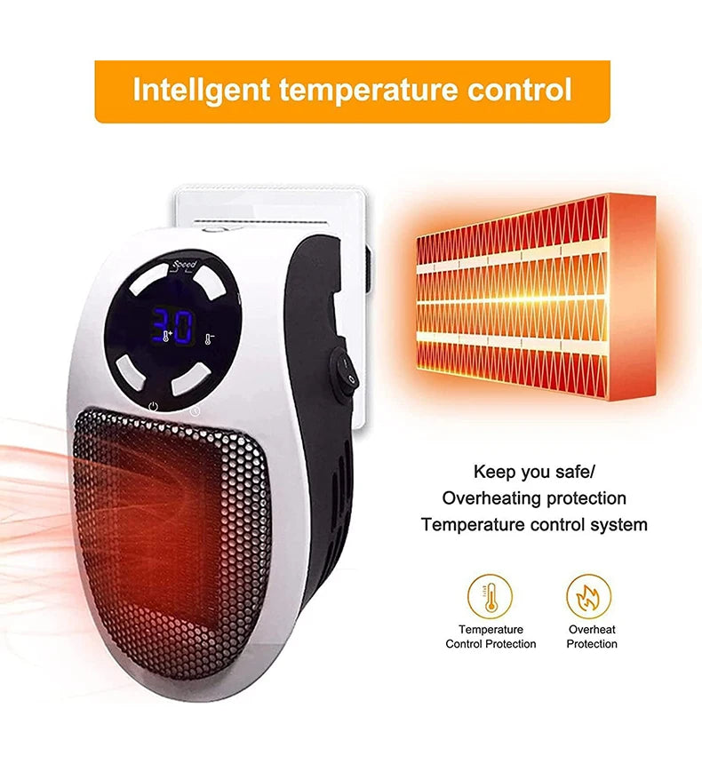 Portable Mini Space Heater with Remote Control Fast Heating Electric Warmer for Room Office Desk Indoor Use