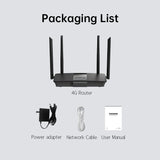 Plery WIFI6 1200Mbps 4G LTE Router 2.4G/5.8G WiFi Router 2*LAN Ports 4G Router Nano SIM Card WPA3 router 5 g sim DC/Type-C Power