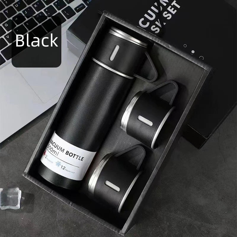 500ml 304 Stainless Steel Vacuum Insulated Water Bottle Portable Tea Coffee Bottle Office Gift Set Travel Leak Proof Thermal Mug