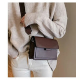 Classic Designer PU Leather Crossbody Bag for Women Travel Handle Handbag Fashion Shoulder Messenger Bag Ladies Small Flap Bag