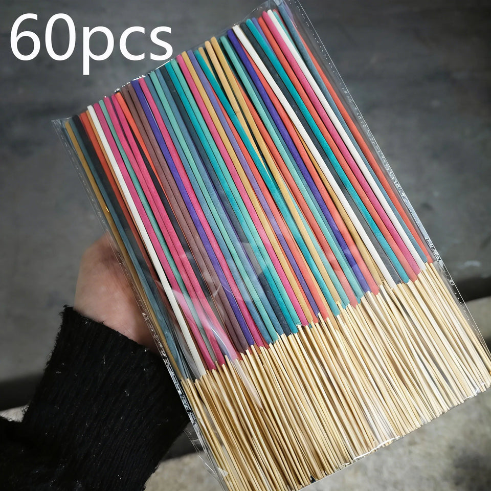 15 Kinds of Essential Oil Infused Aroma Sticks, 60/120/225 Pieces, 22cm, Burn Time 38 Minutes, Coffee, Lavender, Tulip, Lily, Jasmine, Rose, Sage, Ocean, Milky, Cherry Blossom, Dragon's Blood, Sandalwood, Eucalyptus, Vanilla,