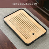 Bamboo Tea Tray Household Tea Set Accessories Small Tea Board Water Storage and Drainage Wet and Dry-use Tray Teaware Decorative