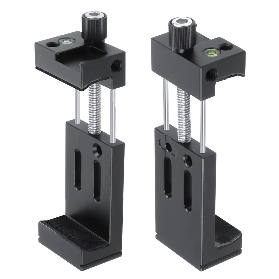 Aluminum Alloy Mobile Phone Holder Clip for Smartphone with Spirit Level Cold Shoe Mount 1/4 3/8 Hole Tripod Head Clamp Bracket