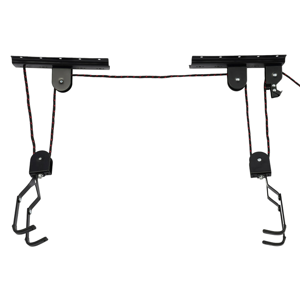Bike Hoist for Garage Ceiling Mount Pulley System Bike Storage Set Of Bike Hangers for Garage Storage 60kg Load