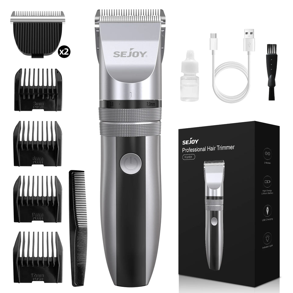 Sejoy Electric Hair Clippers Men Professional kit USB Rechargeable Men's Barber Hair Cutting Machine Beard Trimmer For Men Kids