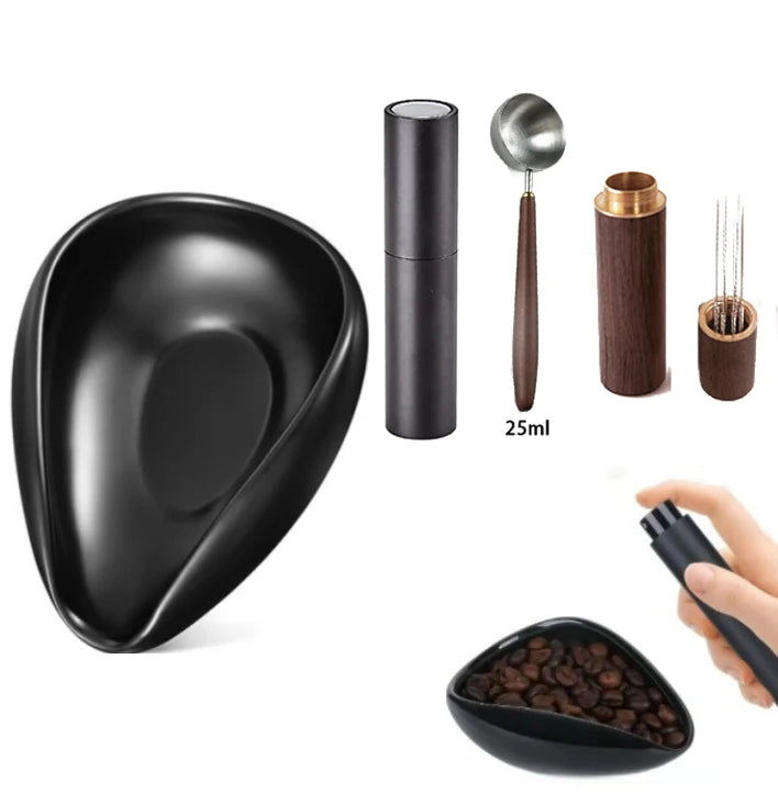 JUSTINLAU Coffee Beans Dosing Cup Trays Set Coffee Bean Spray Bottle Coffee Tamper Needles Coffee Measuring Spoon Accessories
