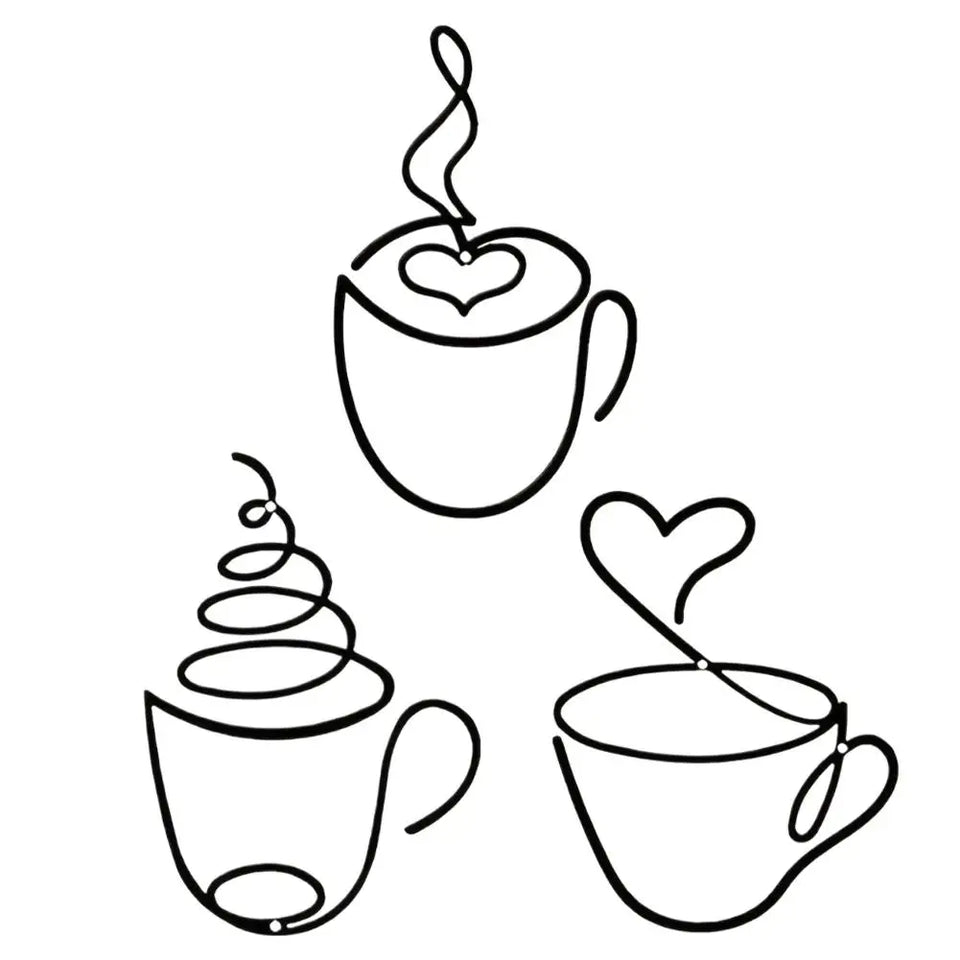1/3pcs of Creative Coffee Wall Hangings, Coffee Shop Decorations, Interior Wall Decorations, Wall Hanging Iron Paintings