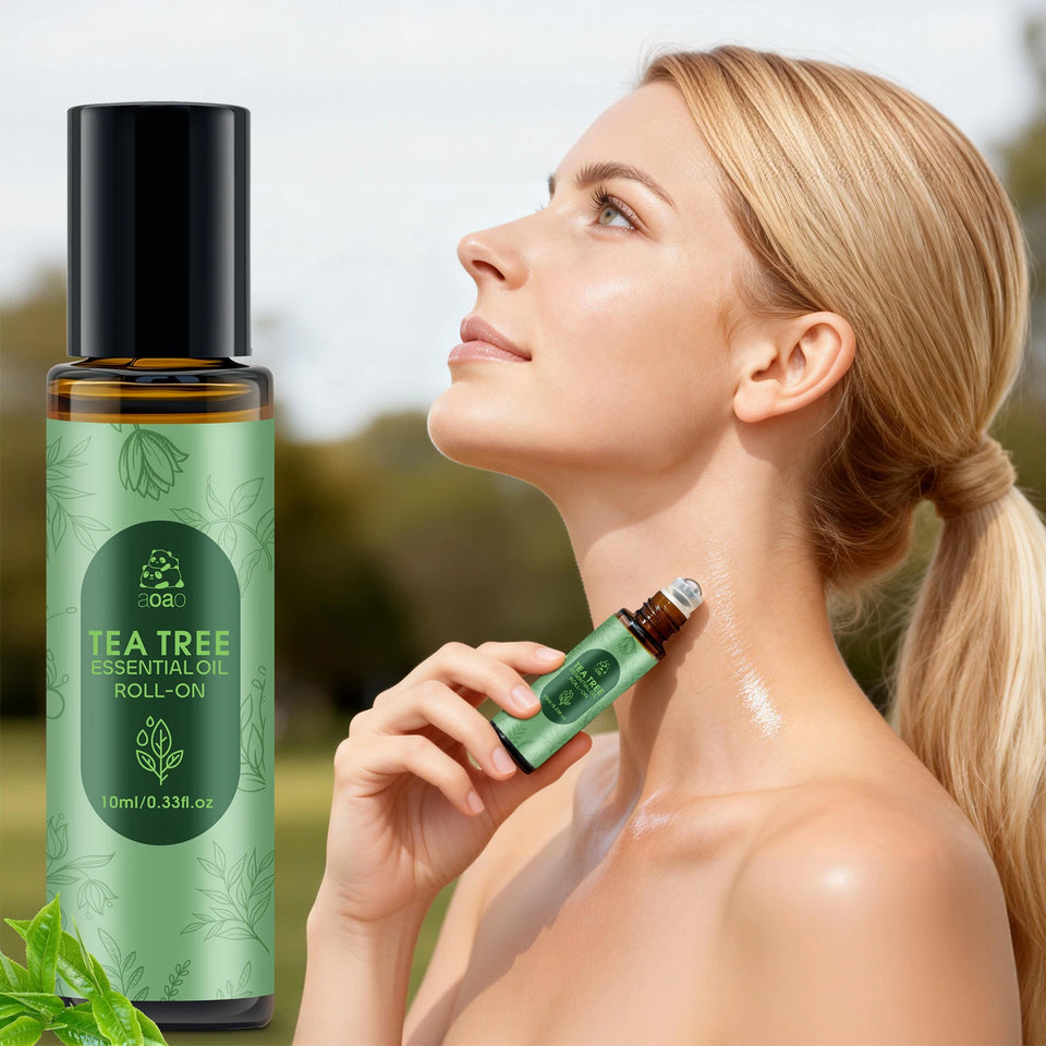 Tea tree oil is suitable for facial skin care, nail care, hair care, oil control, cleansing, and roll-on massage essential oil.