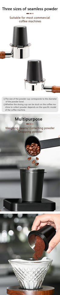 Coffee Dosing Cup 51/58mm Coffee Bean Measuring Cups 304 Stainless Steel Replacement Cafe Barista Tool for Espresso Machine