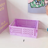 1 Pc Mini Foldable Desk Organizer Box Plastic Space-Saving Design Stationery Storage Basket for Tidy Student Workspaces