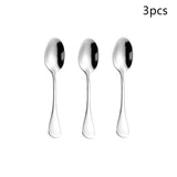 3/5Pcs Stainless Steel Mini Coffee Scoops Spoon Coffee Tea Ice Cream Spoons Dessert Spoon Couple Kitchen Tools