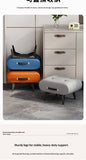 Furniture Small Upholstered Shoe Bench Oil Wax Leather Padded Entryway Shoe Changing Stool Modern Minimalist Living Room Ottoman