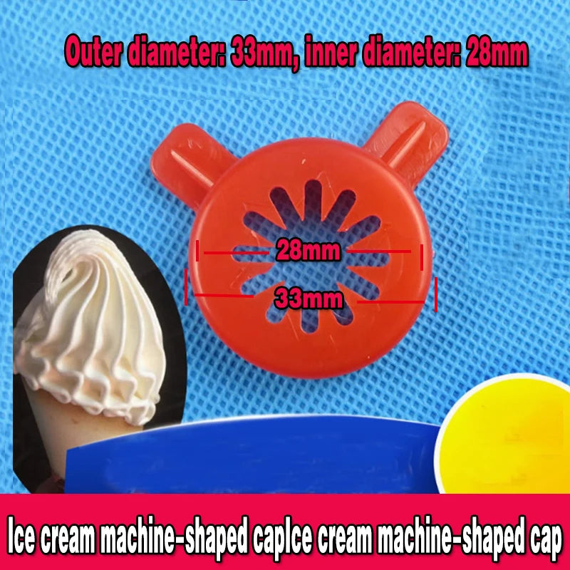Ice cream machine accessories Flower mouth Red Shaped hat Ice cream cone machine Discharge port Flower mouth Magic head