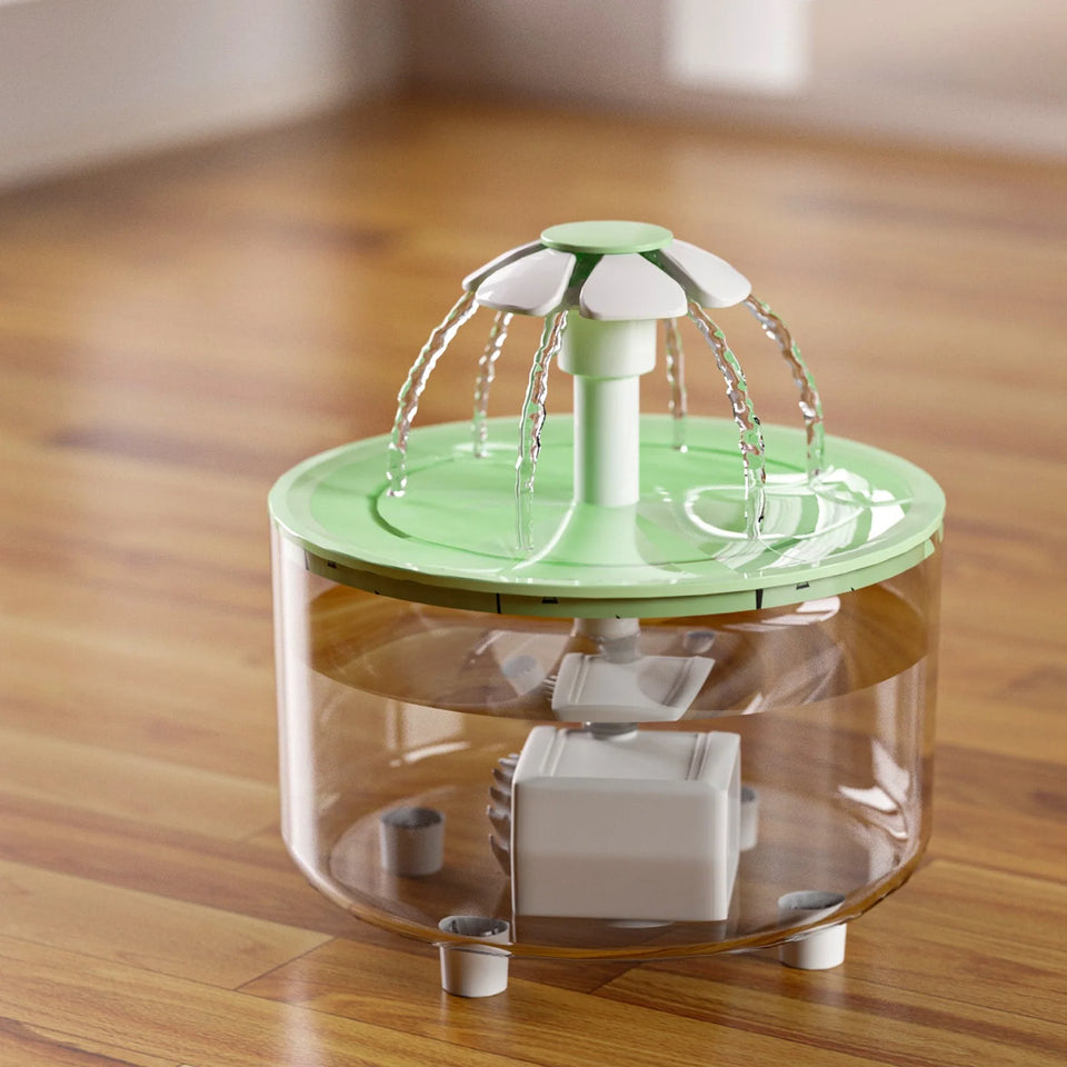 50Oz/1.5L Automatic Pet Water Dispenser, USB Powered, Silent Circulation, Small Flower Design, Suitable for Cats and Dogs of All Sizes, No Batteries Required, Durable and Easy to Clean, Suitable for Home and Commercial Use, C