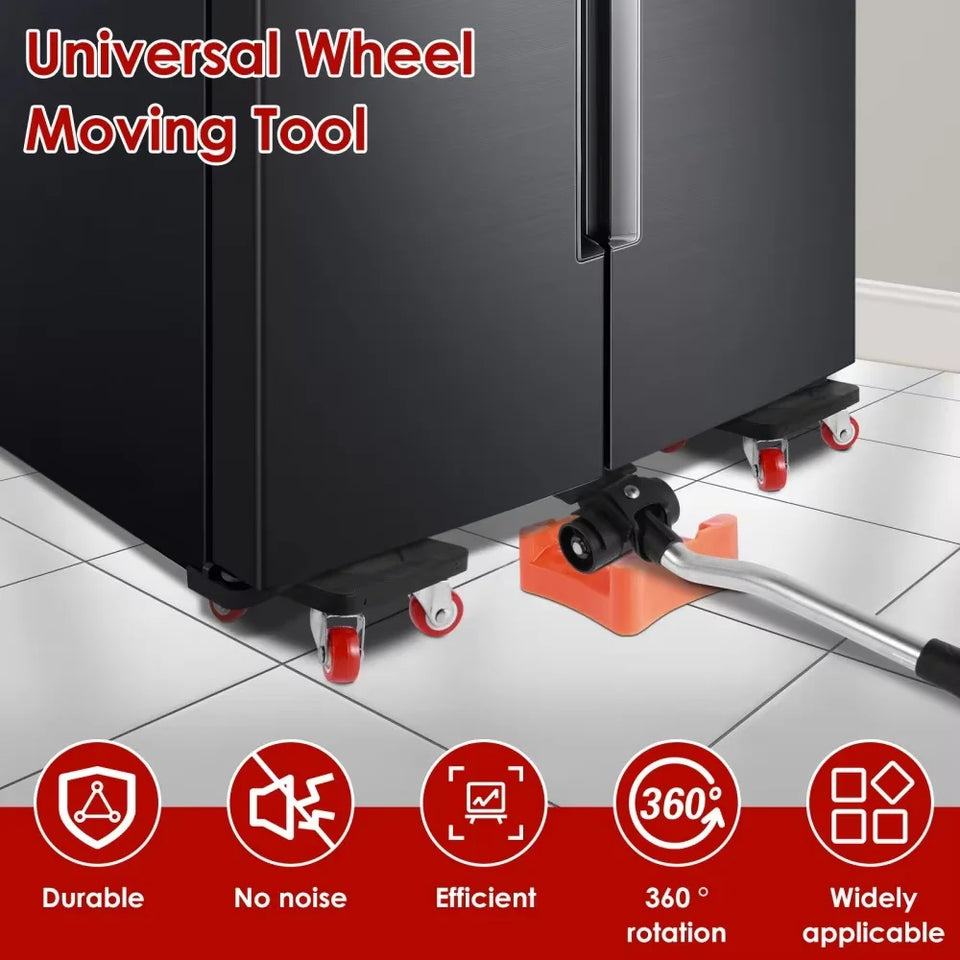 Furniture displacement device, universal wheel, heavy object moving tool, moving device, cabinet, sofa moving device