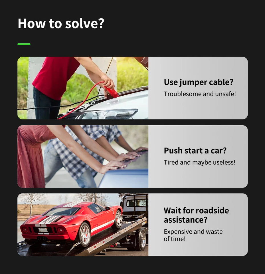 UTRAI  20000mAh Car Jump Starter Power Bank 6000A Car Booster Auto Emergency Starting Device Jump Start for Petrol Diesel