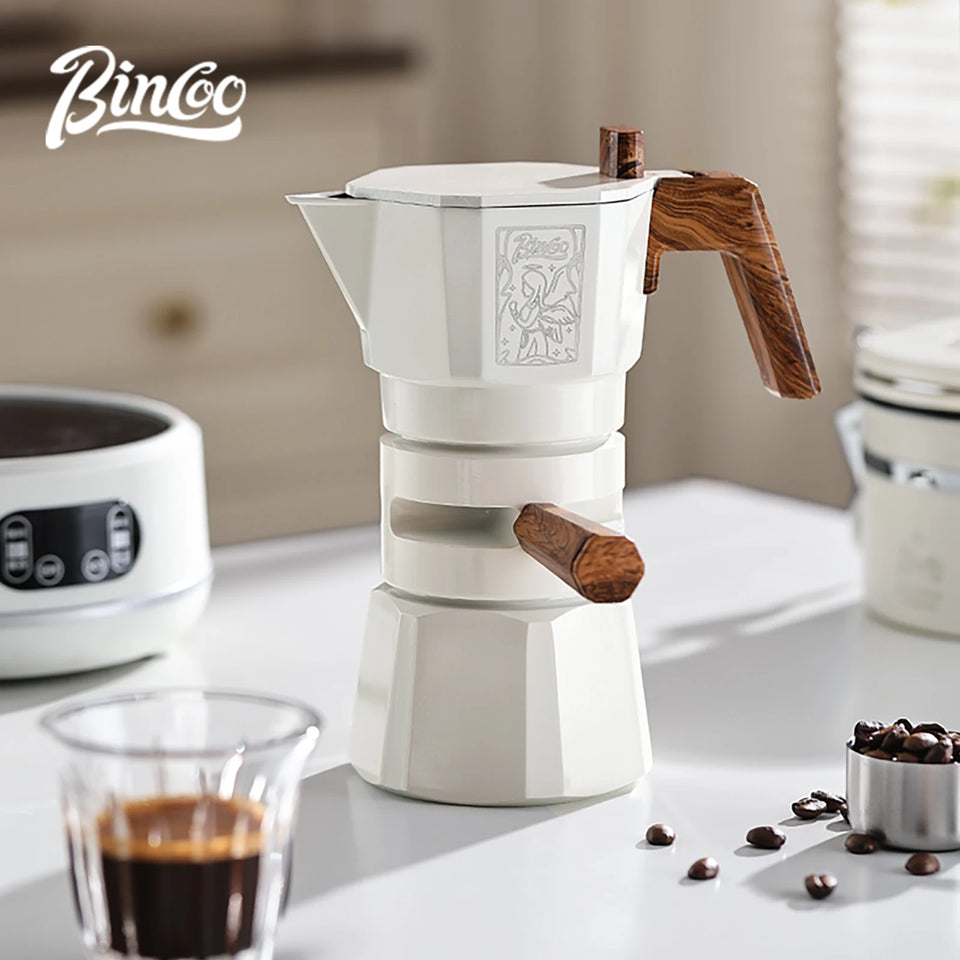 Bincoo Dual Valve Moka Pot Espresso Machine Thermostatic Extraction Coffee Moka Pot Hand Brewed Coffee Pot Barista Accessories