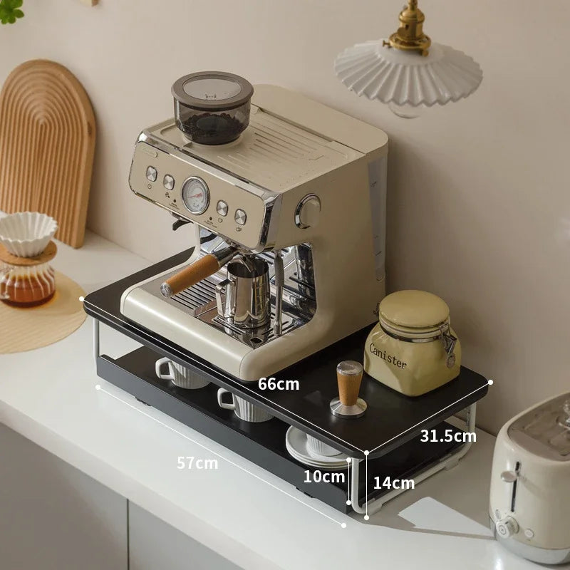 Creative Coffee Machine Storage Racks Wooden Countertop Cups Office Holders Racks Display Shelf Organizer Shelves Kitchen