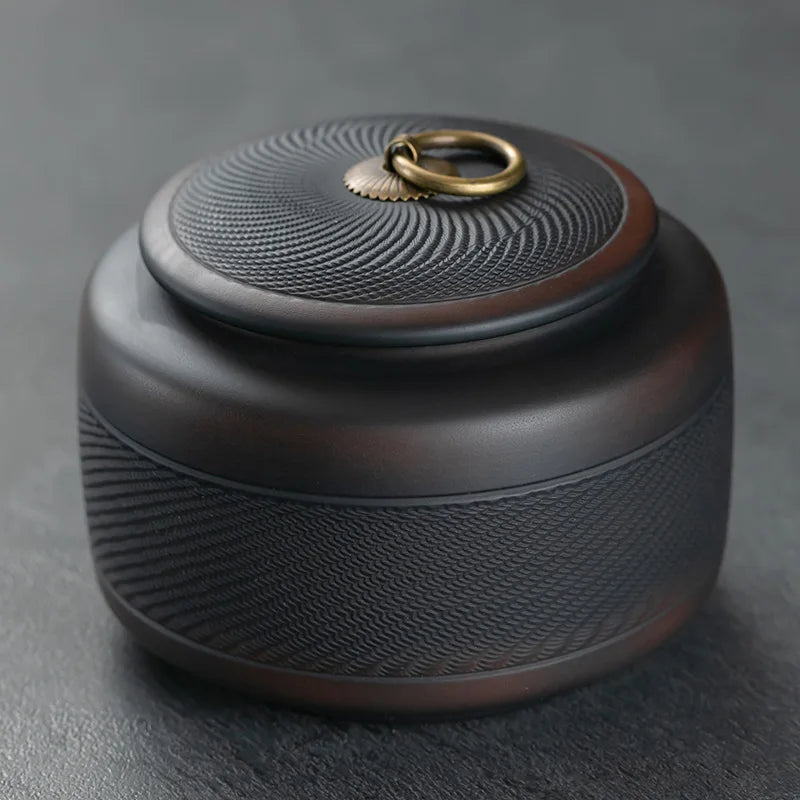 tea organizer Porcelain Purple pottery tea can Sealed moisture-proof jar ceramic purple clay awaken tea jar Pu erh storage jars