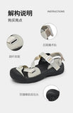 Summer New Handmade  Sandals Leisure Beach Shoes For womens  Outdoor Wading Shoes Man Breathable Casual Anti-collision Toe Flats