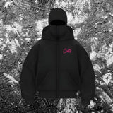 Men's Balaclava Zip Hoodie with Face Mask Winter Warm Zipper Sweatshirt Oversized Hooded Sports Jacket for Outdoor Activities