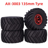 AUSTAR 4PCS AX-3003 135mm Tyre Rubber Tire Wheel Plastic Rim Hub for 1/10 RC HSP HPI Monster Truck Model Spare Parts
