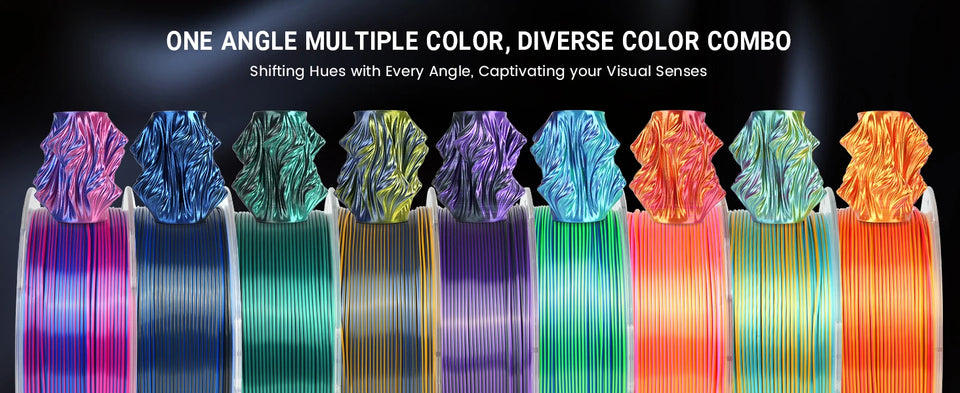 SUNLU Silk PLA PLUS 3D Filament 1.75mm Double Colors Silk Textures Pla+ Gradient Colors Filament for Most FDM 3D Printer 3KG