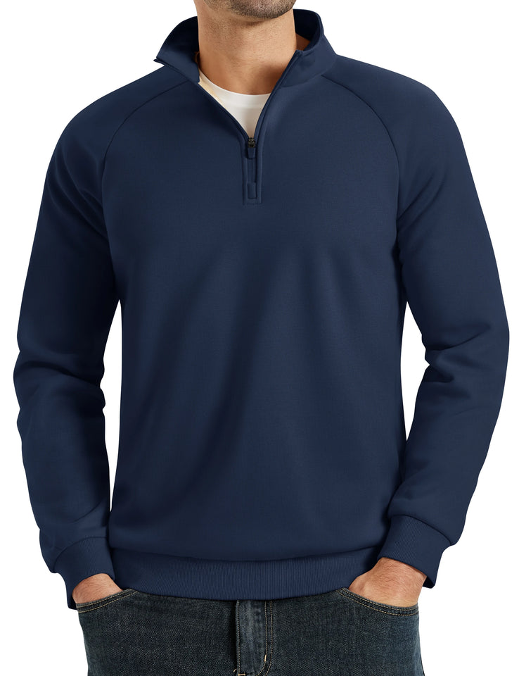 TACVASEN Heavyweight Quarter Zip Pullover Mens Winter Sherpa Lined Athletic Warm Sweatshirt Casual 1/4 Zip Golf Fleece Sweater