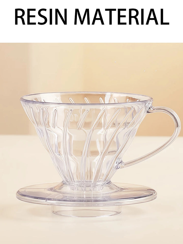 Transparent hand brewed coffee filter cup, home drip coffee filter, coffee enthusiast brewing equipment