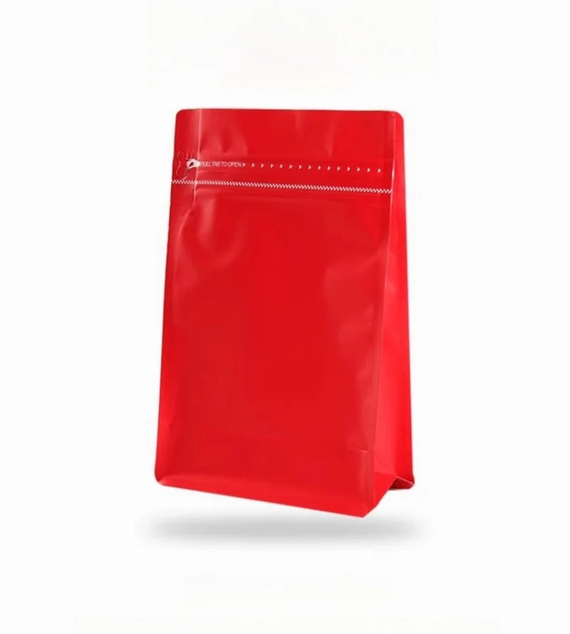 StoBag 50pcs 250g Coffee Beans Packaging Bag with Valve Aluminum Foil Heat Sealing for Powder Tea Nuts Storage Reusable Pouch