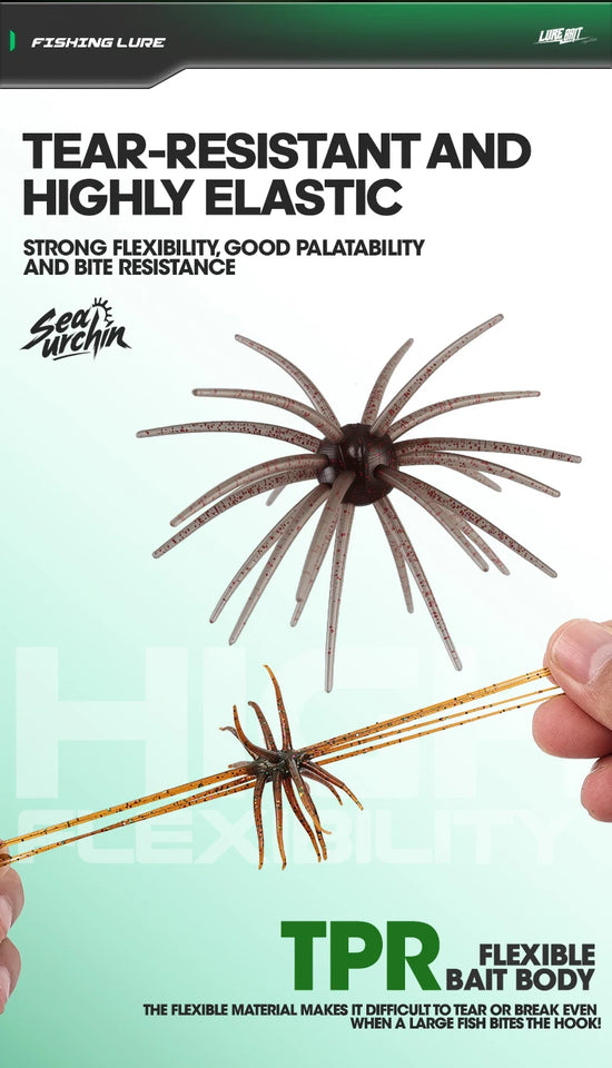 TAIYU 2-Pack Floating Sea Urchin Soft Lures, Bionic Soft Baits, TPE Material Fishing Lures for Saltwater Fishing, Commercial Pon