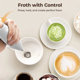 ONEKA Milk Frother Handheld Foam Maker For Latte Mini Whisk Coffee Cappuccino Frappe Matcha Hot Chocolate Drink Mixer