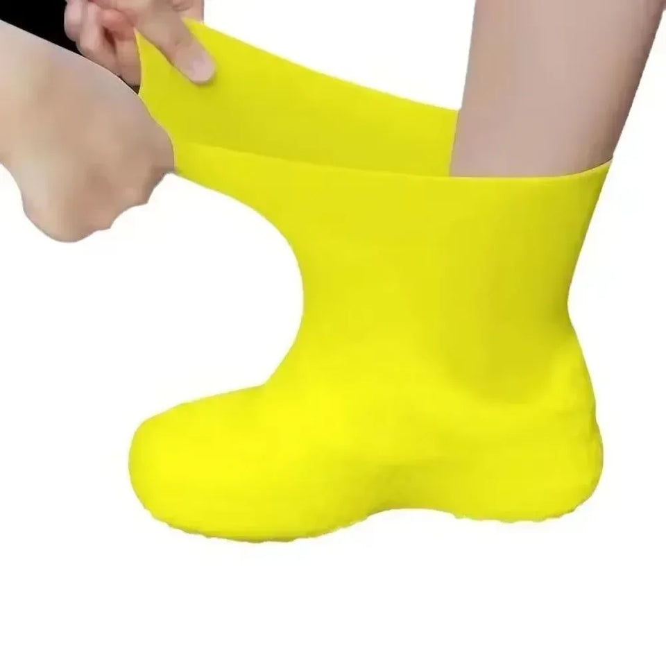 New 1 Pair Waterproof Non-slip Silicone High Elastic Wear-resistant Unisex Rain Boots for Outdoor Rainy Day Reusable Shoe Cover