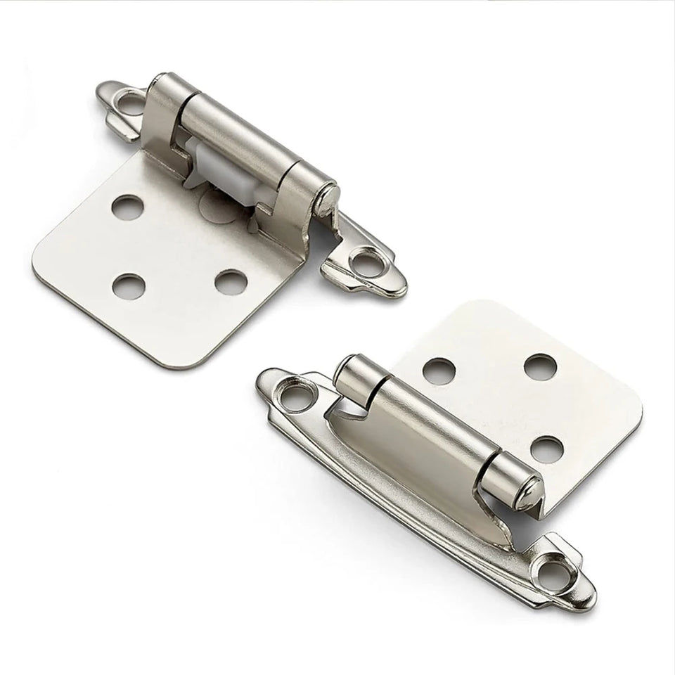 2Pcs American Self Closing Spring Hinge with Screws Overlay Cabinet Door Flush Hinges for DIY