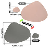 Double Sided Anti Slip PU Pad Table Mat with Coaster Oil-Proof Waterproof Leather Placemat Kitchen Dinner Coffee Tables Mats