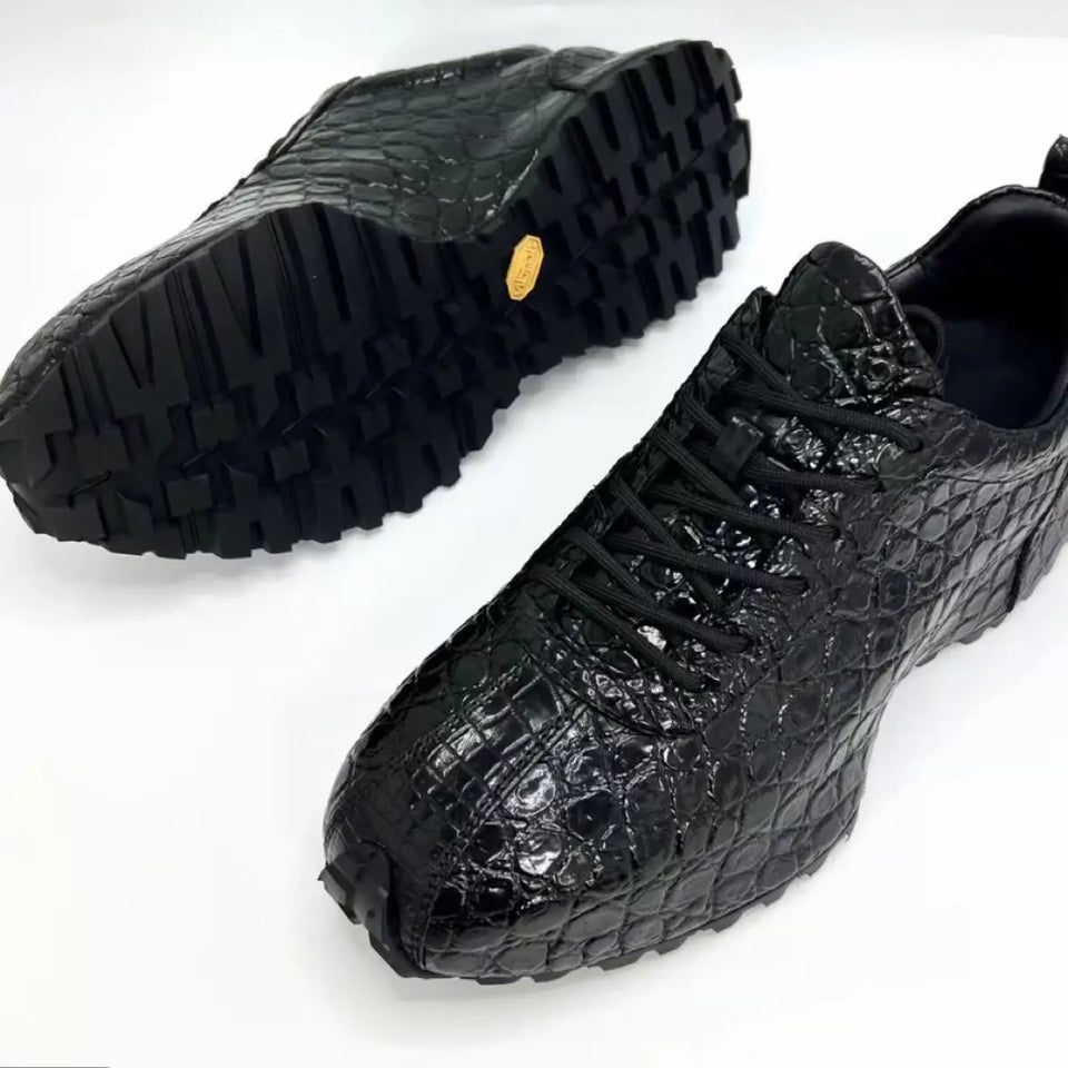 2025 new arrival Fashion crocodile skin&Cow leather causal shoes men,male Genuine leather sneakers pdd717