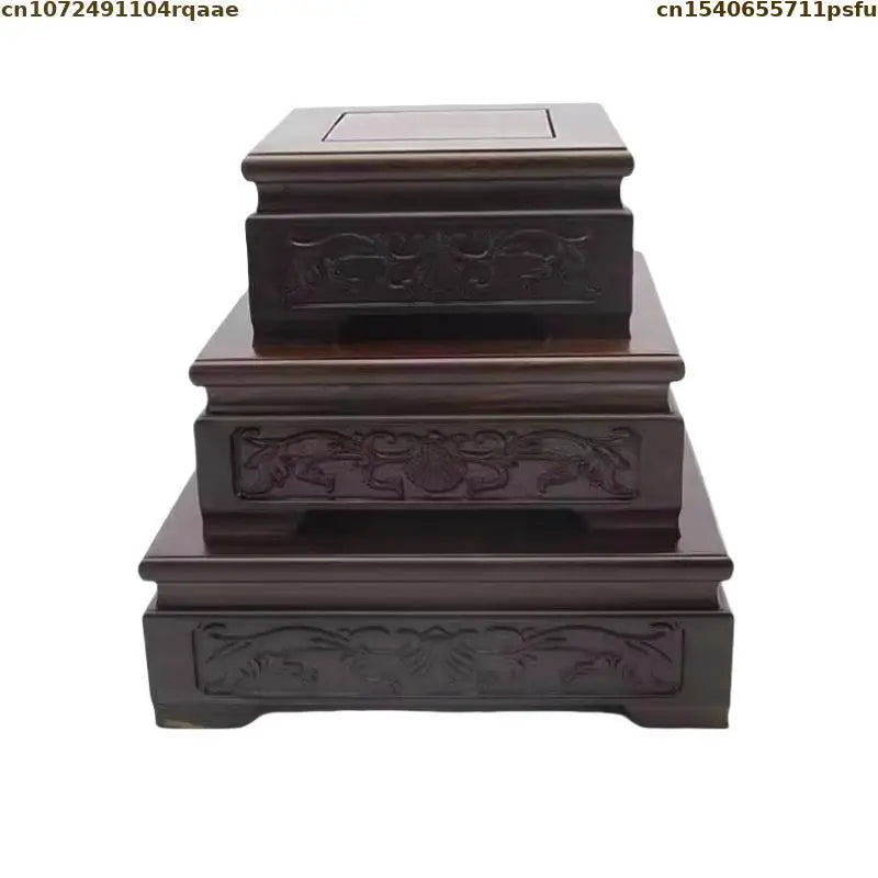 Premium Wooden Pedestal Display Shelf - Ideal for Bonsai Plants, Mini Flower Pots, Coffee/Tea Sets & Figurines | Standing Base