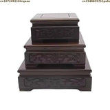 Premium Wooden Pedestal Display Shelf - Ideal for Bonsai Plants, Mini Flower Pots, Coffee/Tea Sets & Figurines | Standing Base