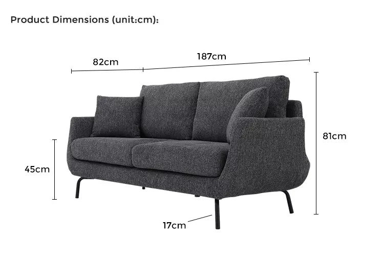 Furniture White Living Room 2 Seater Modern Nordic Scandinavian Upholstery Small Comfy High Quality