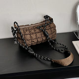 Stylish Women Quilted Cloud Bag with Braided Rope Strap Soft Shoulder Bag Perfect for Daily Use and Casual Outings