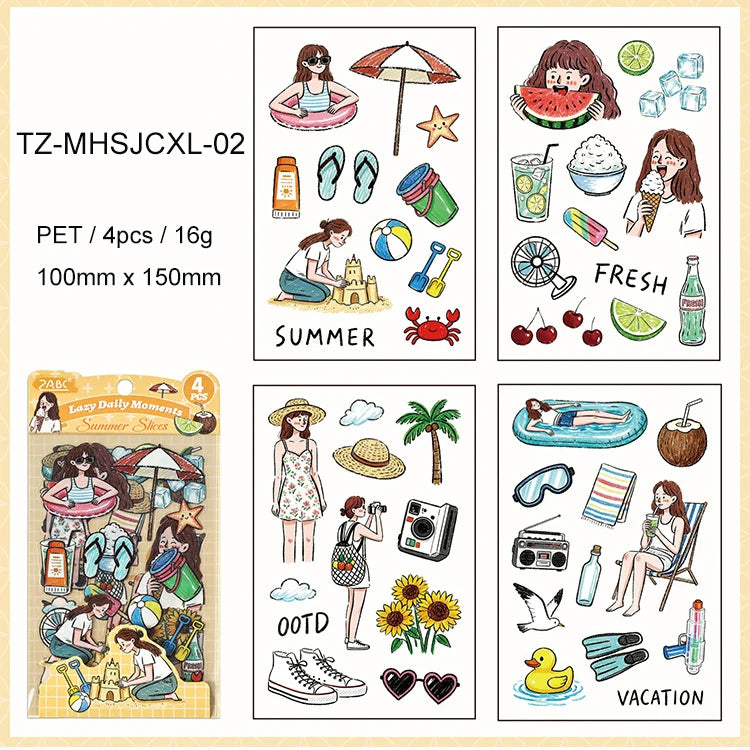 JIANWU Good Collection Book Series Vintage Life Character Landscape Material Collage PET Sticker Creative DIY Journal Stationery