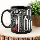 Funny 325ml Coffee Mug Ceramic Toolbox Design Mechanic Water Cup Sturdy Wrench Pattern Mechanic Mug Auto/Car Mechanic Gift